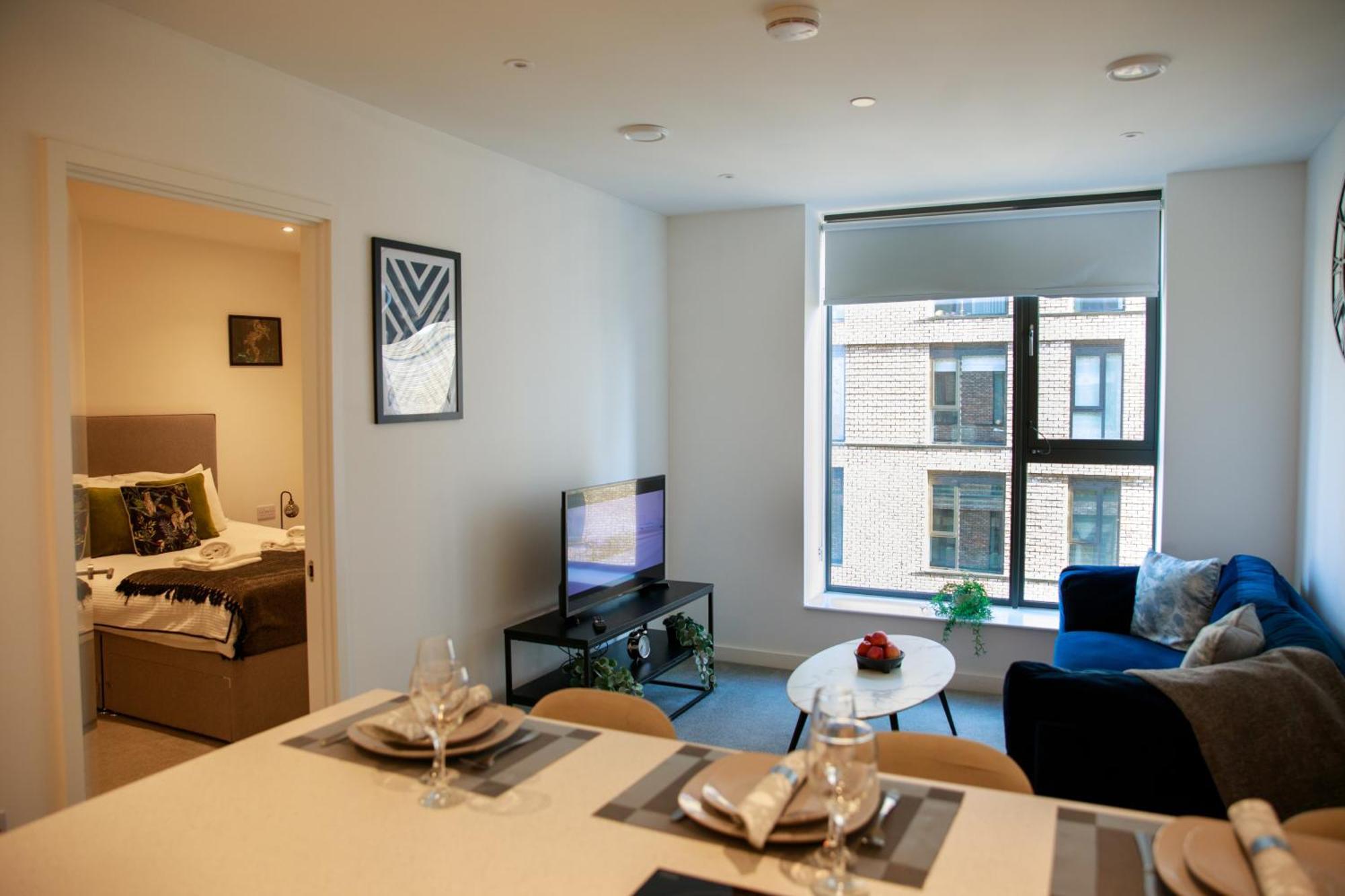 Trafford Suite Modern 1 Bed With Cinema Room マンチェスター エクステリア 写真
